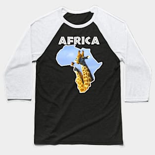 African Wildlife Continent Giraffe Lookout Baseball T-Shirt